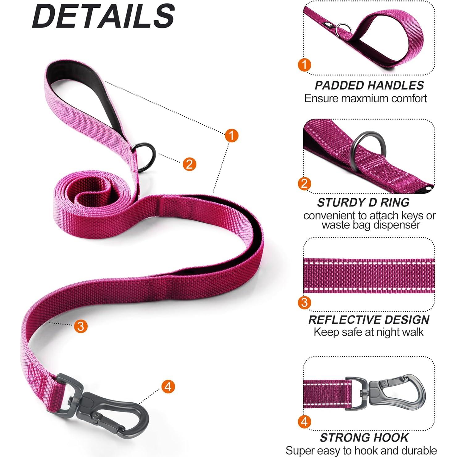 Correa para Perro Rosa TwoEar 4 Pies 2,54 cm Acolchada