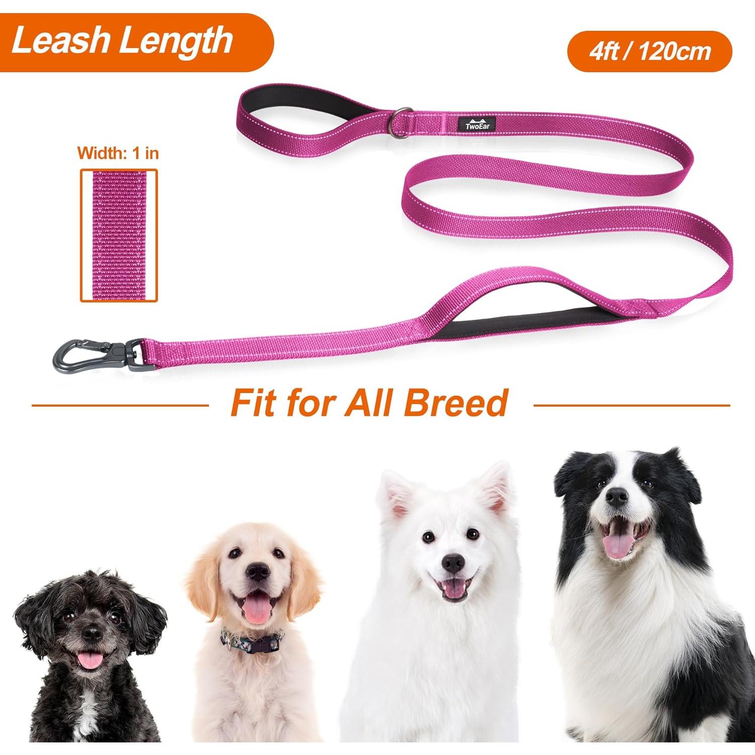 Correa para Perro Rosa TwoEar 4 Pies 2,54 cm Acolchada