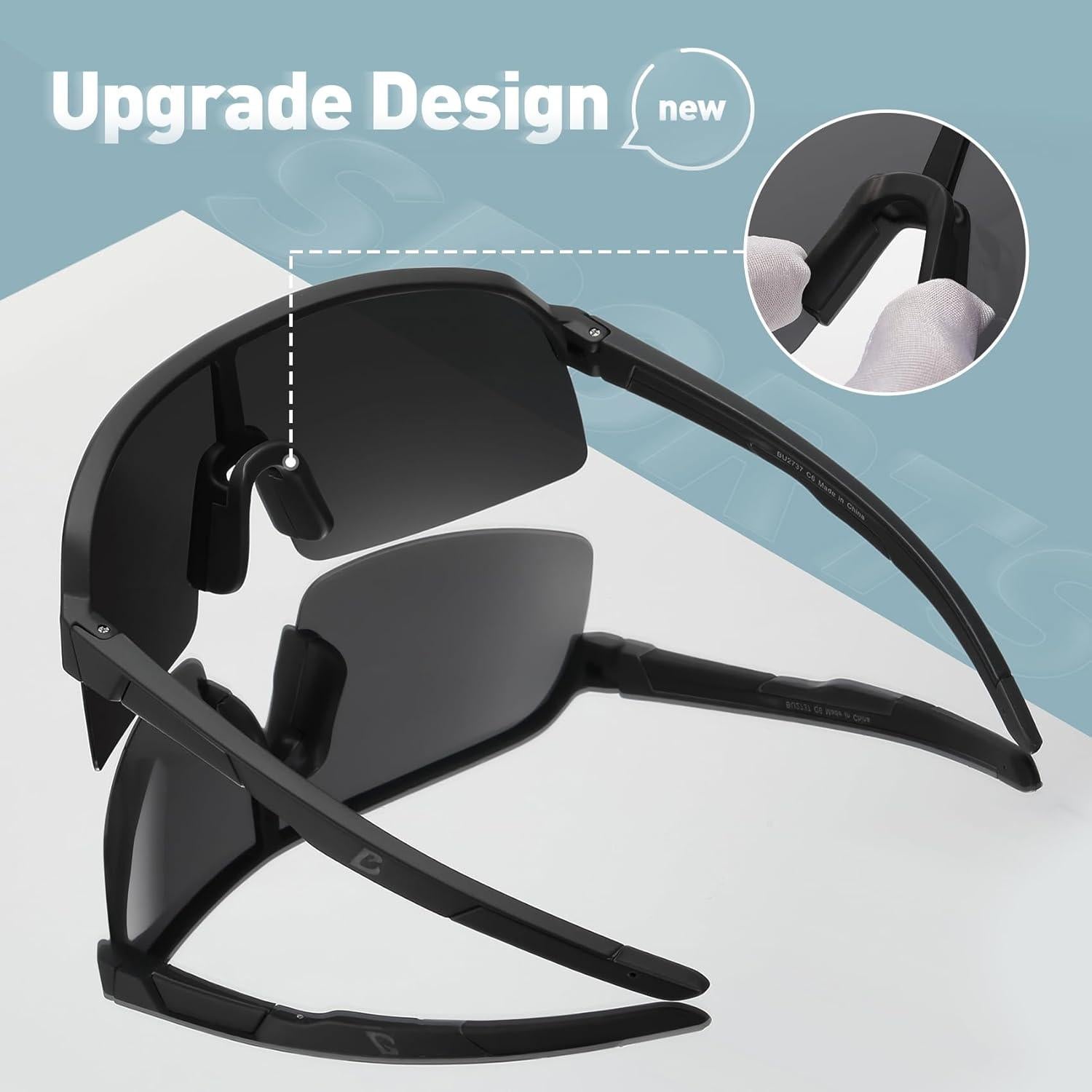 Gafas de sol Bevi polarizadas TR90 para ciclismo y deportes