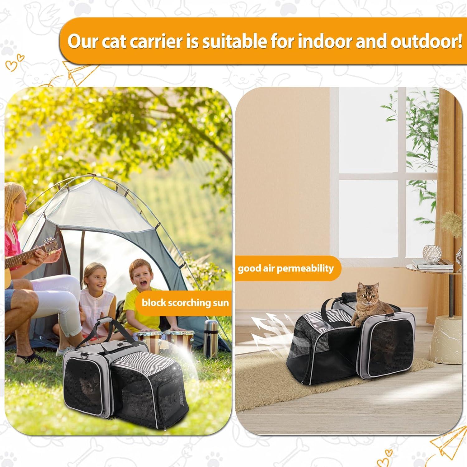 Transportín para Gatos INRLKIT Expandible con Caja de Arena