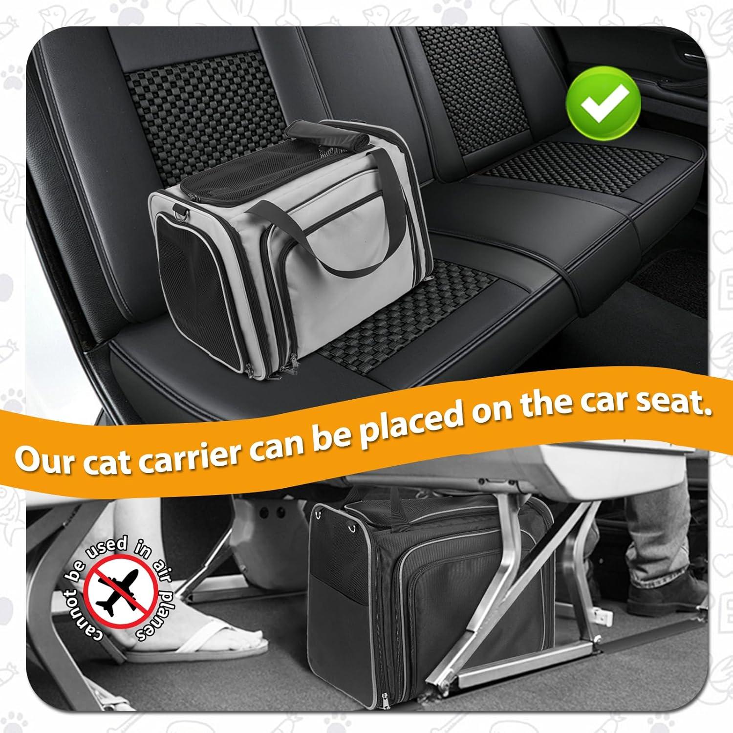 Transportín para Gatos INRLKIT Expandible con Caja de Arena