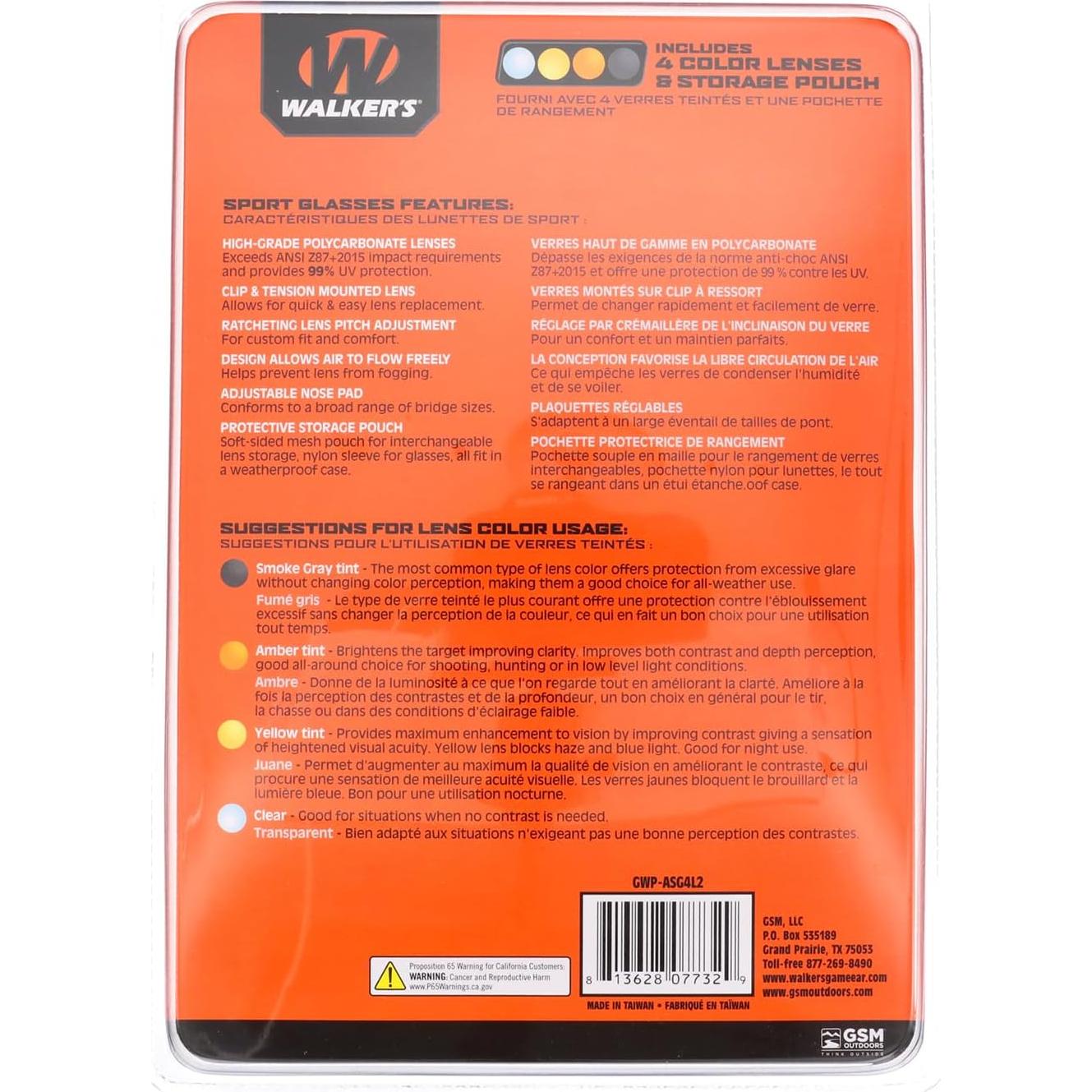 Gafas Deportivas Walker con 4 Lentes Intercambiables