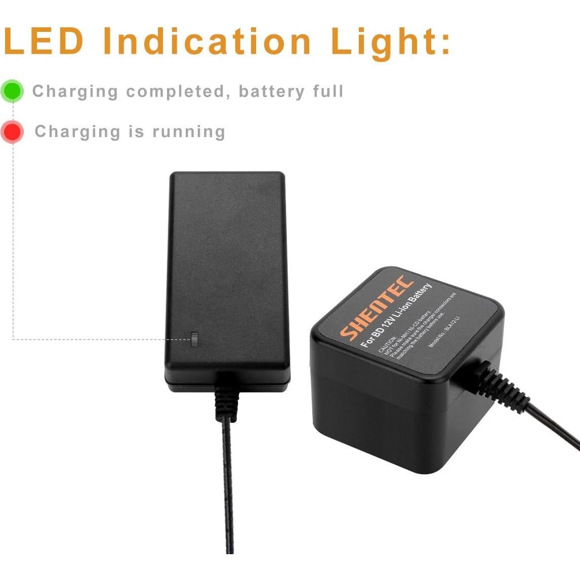 Shentec 2 Pack 3000mAh 12V Li-ion Battery Compatible with Black & Decker LBXR12 LBX12 BL1510 BL1310 BL1110 LB12 (Battery Charger Included)