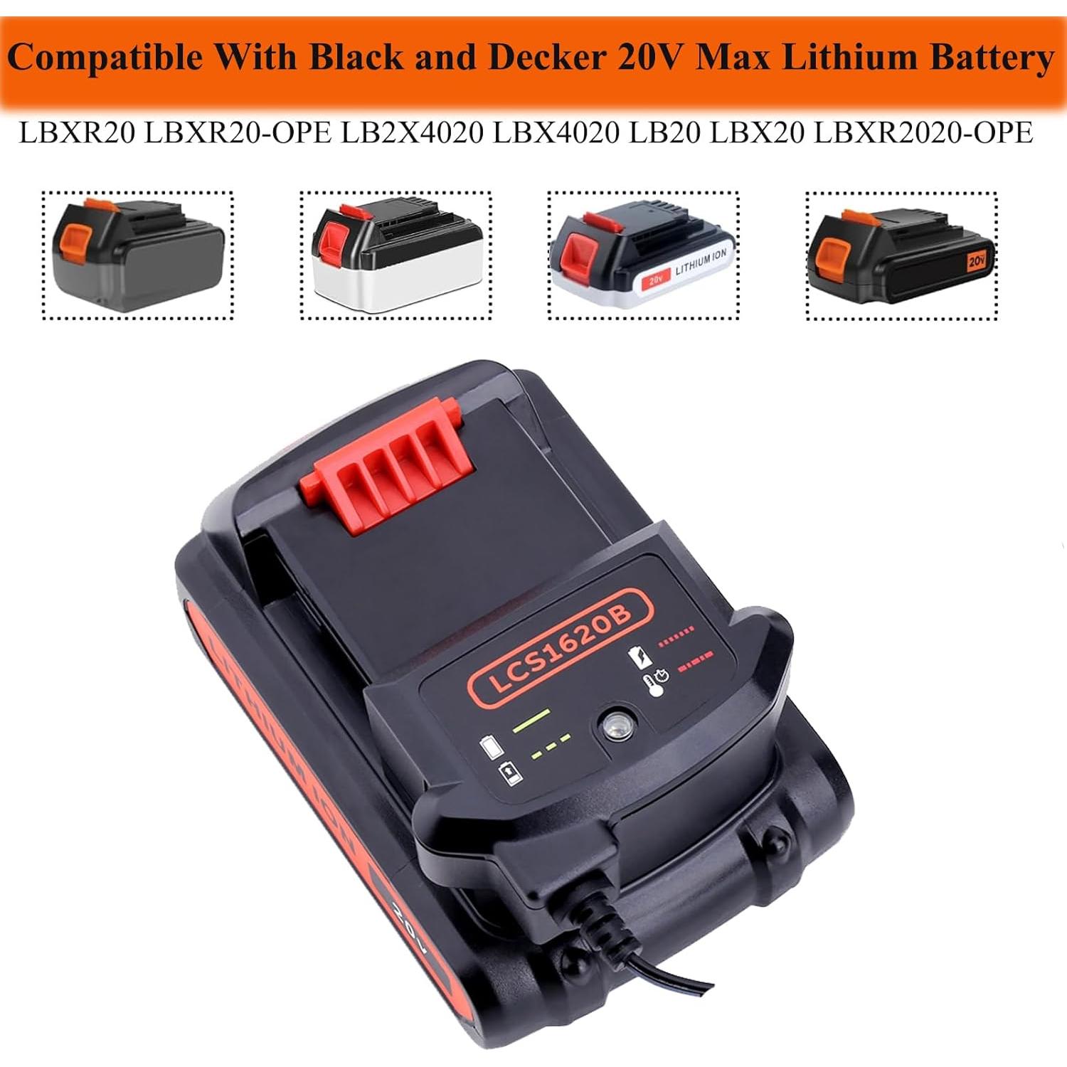 Cargador de Batería de Litio 20V Black+Decker LCS1620B