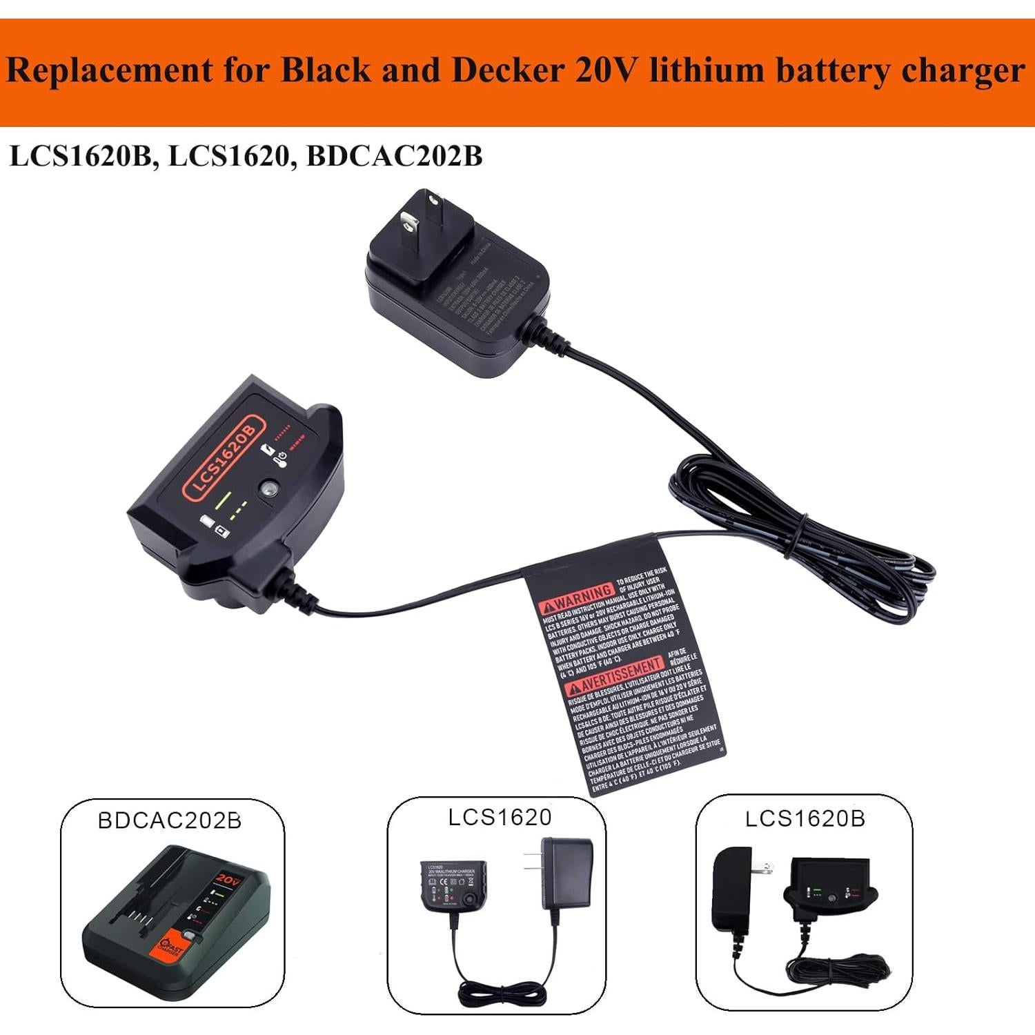 Cargador de Batería de Litio 20V Black+Decker LCS1620B