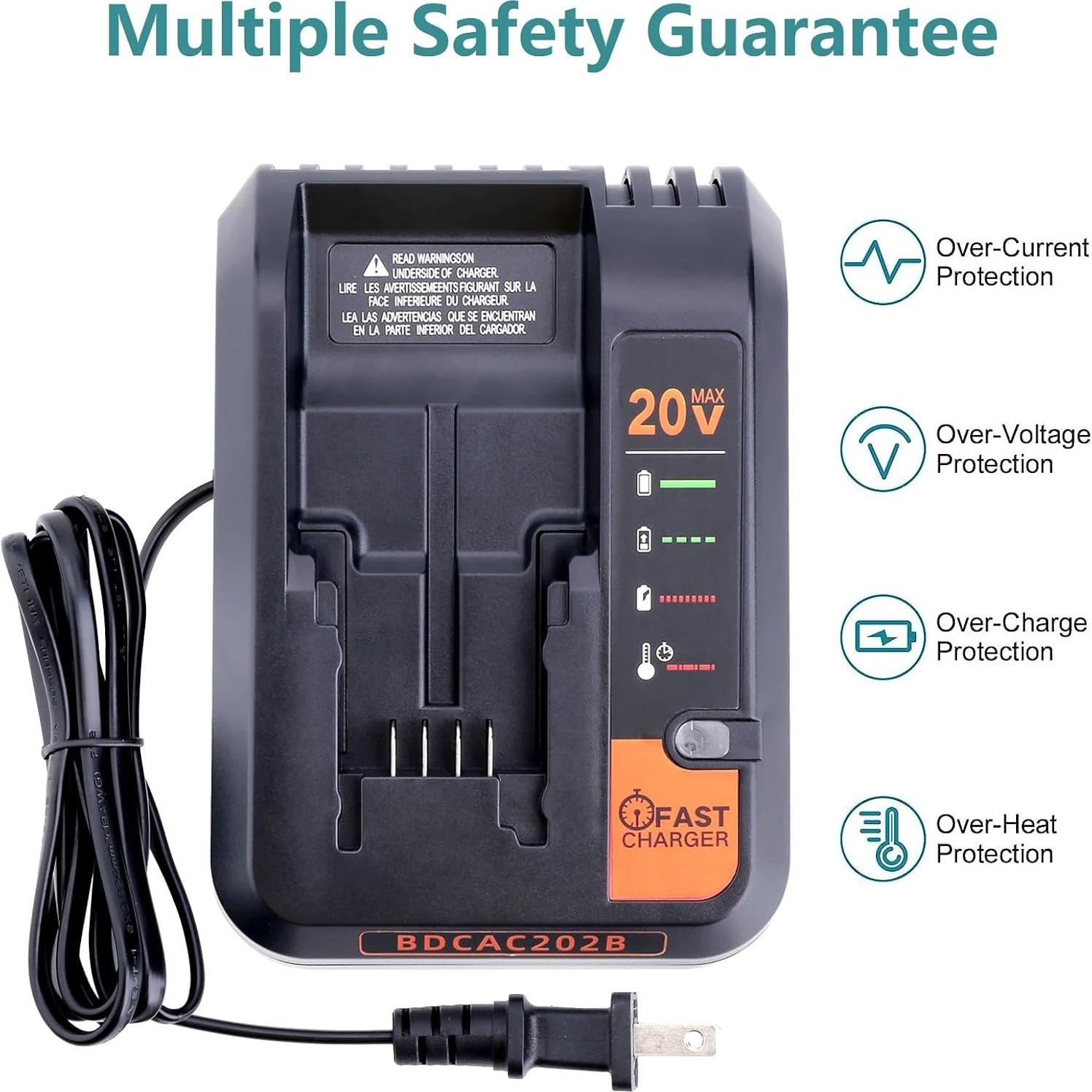 Cargador Rápido 2A Black & Decker 20V MAX BDCAC202B