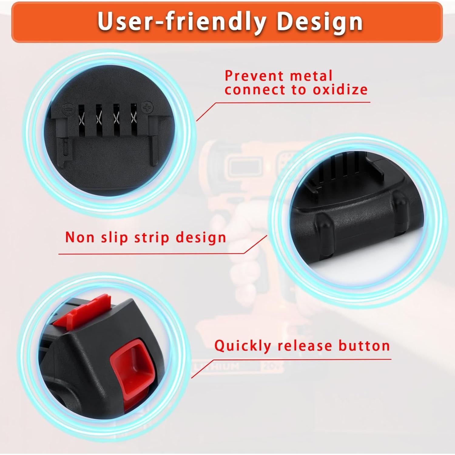 Batería de Ion de Litio 20V 4.0Ah PwrHaven - Paquete de 2