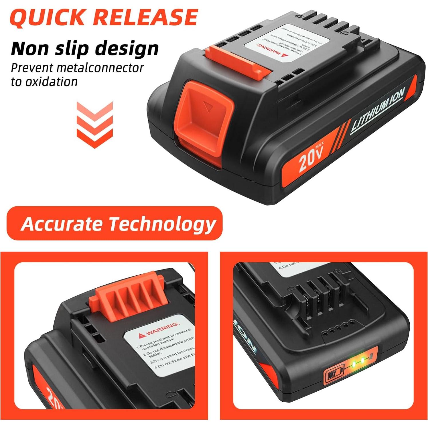 Batería de Reemplazo 20V 4.0Ah Black y Decker LBXR20M