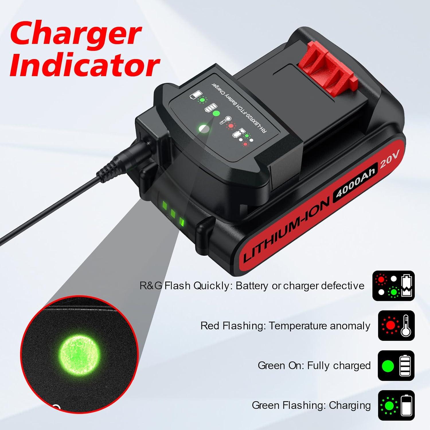 Baterías de Litio Bonacell 4000mAh + Cargador para Black Decker 20V