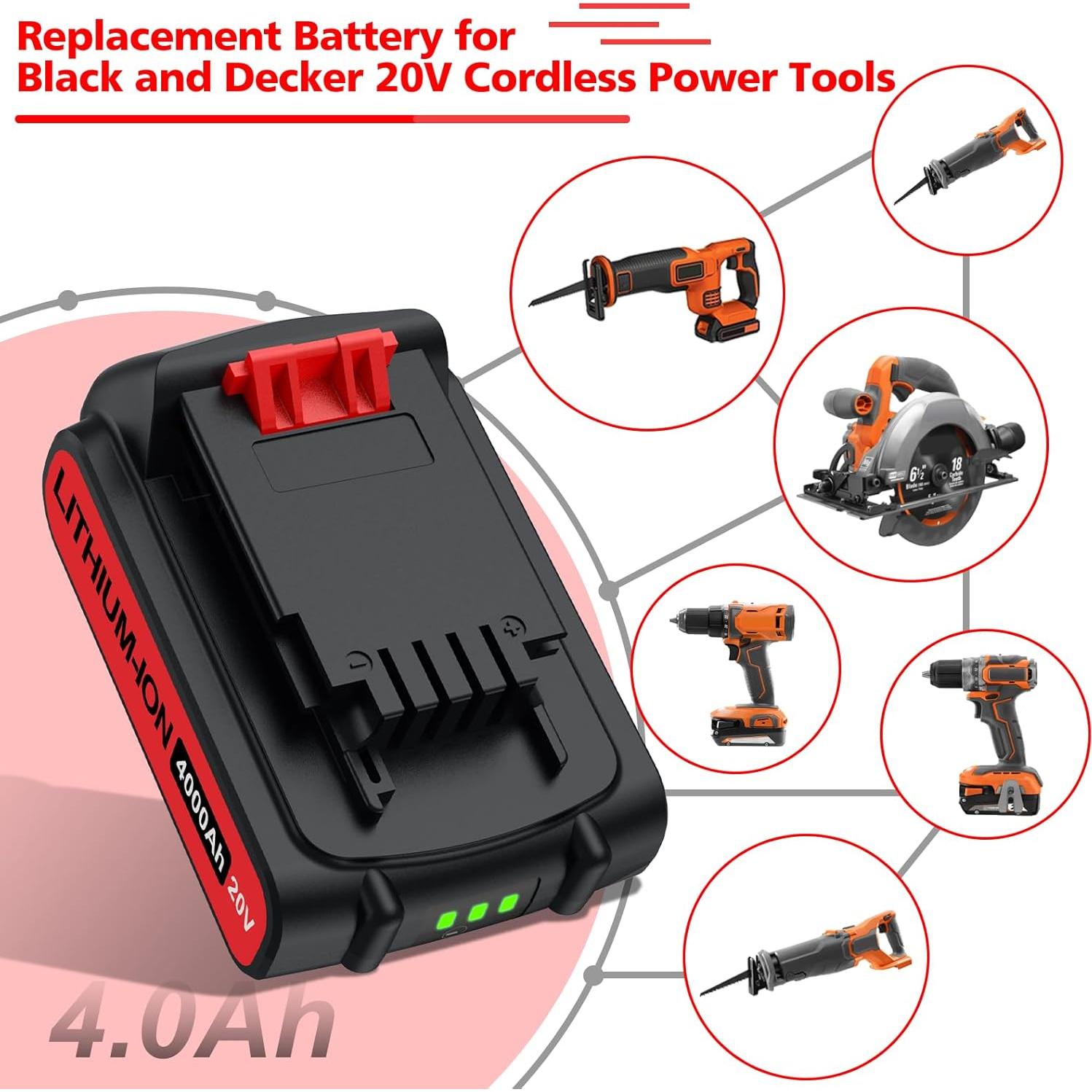 Baterías de Litio Bonacell 4000mAh + Cargador para Black Decker 20V