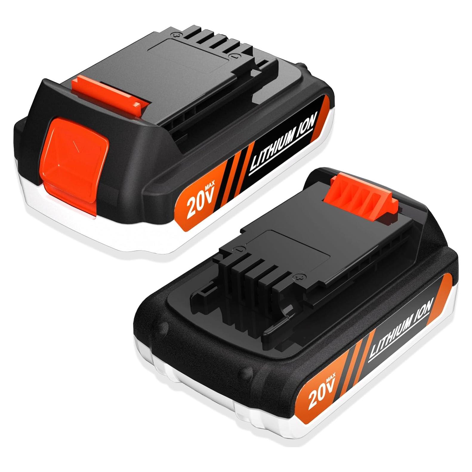 2 Baterías de Litio 20V 3.0Ah Ziment para Black and Decker