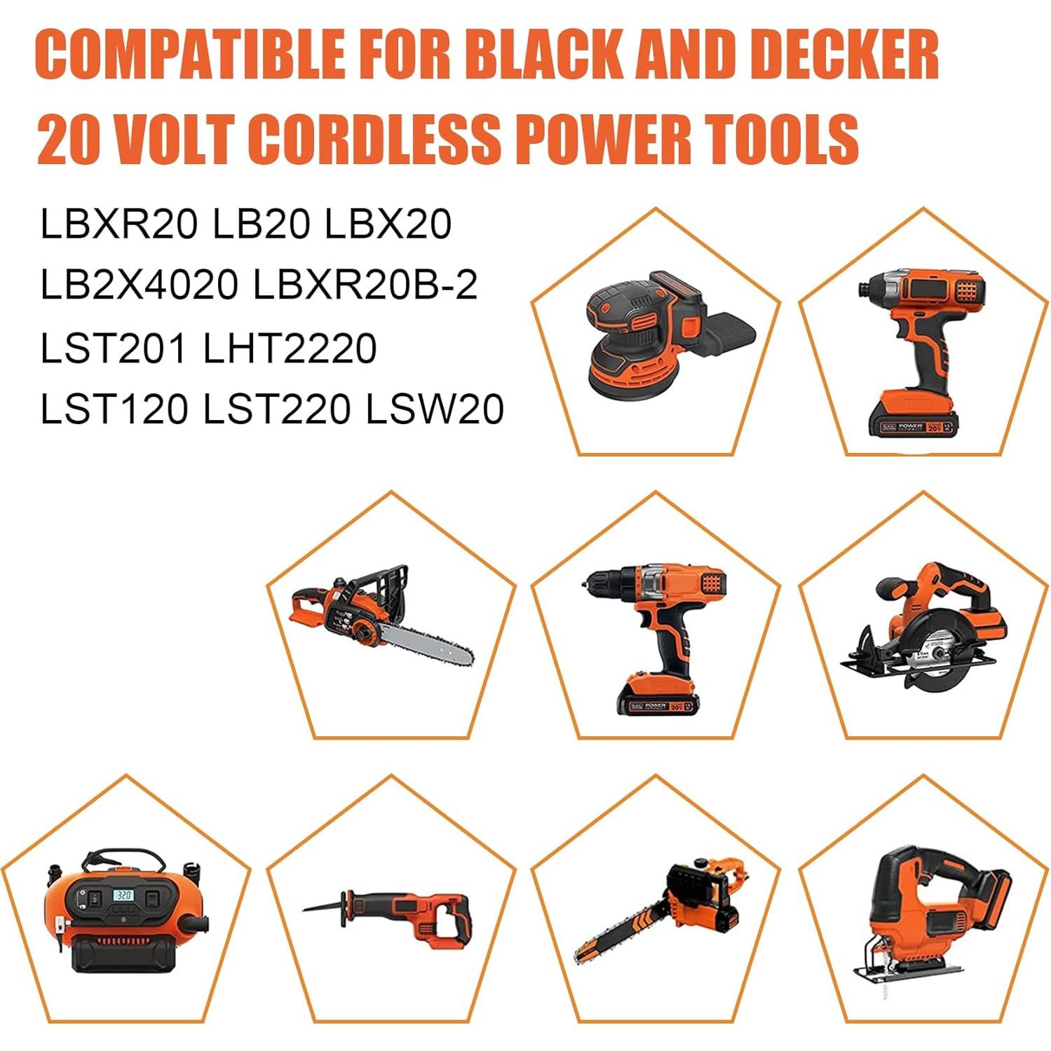 2 Baterías de Litio 20V 3.0Ah Ziment para Black and Decker