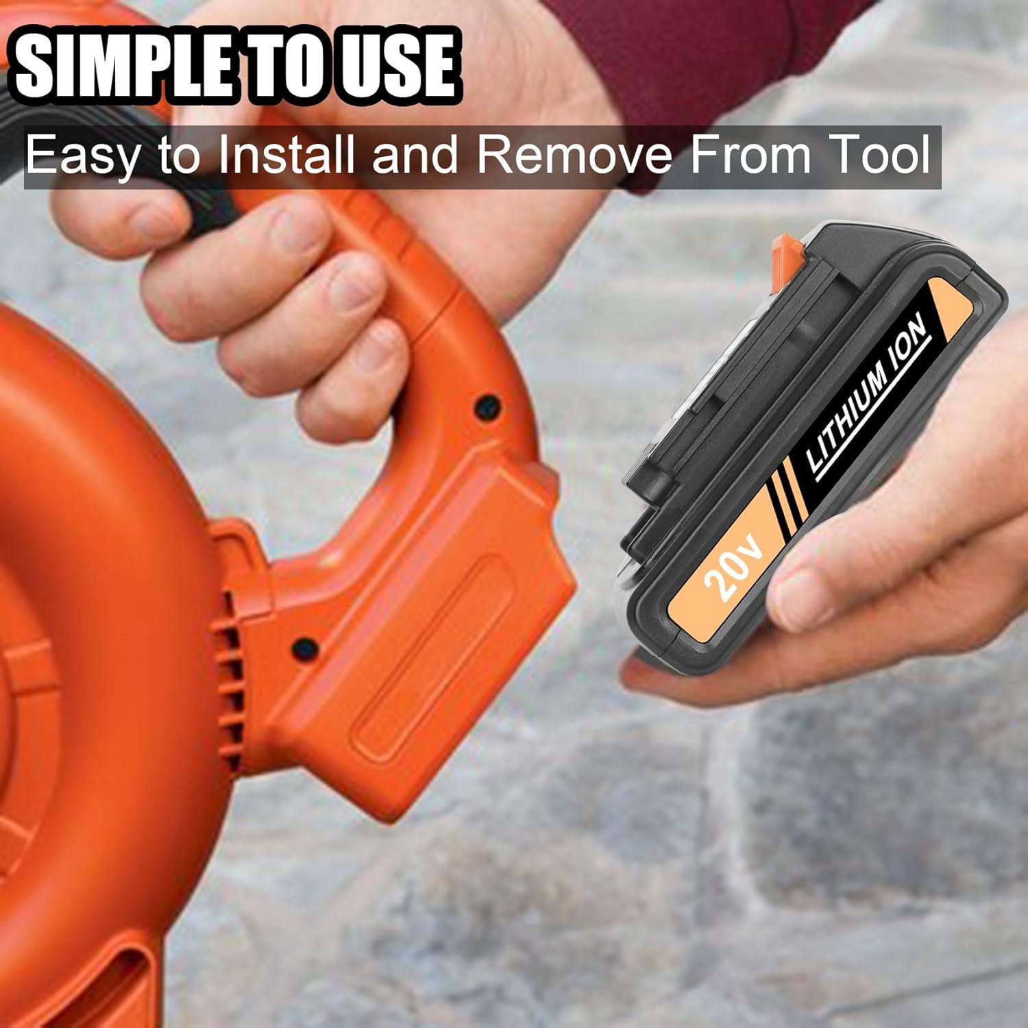 2 Baterías de Litio 20V 3.0Ah Ziment para Black and Decker