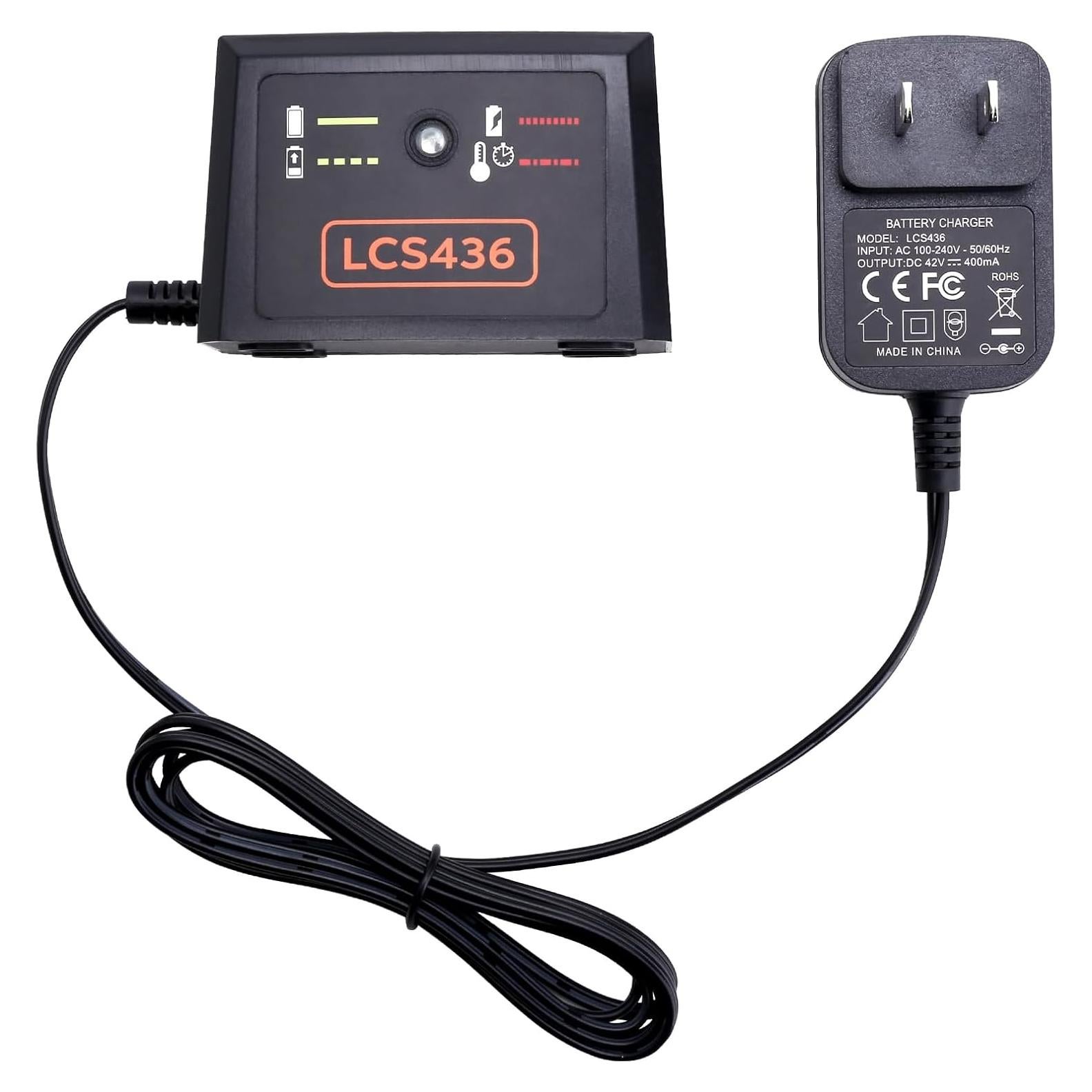 Cargador de Batería 40V MAX Black+Decker LCS36 LCS40 Litio