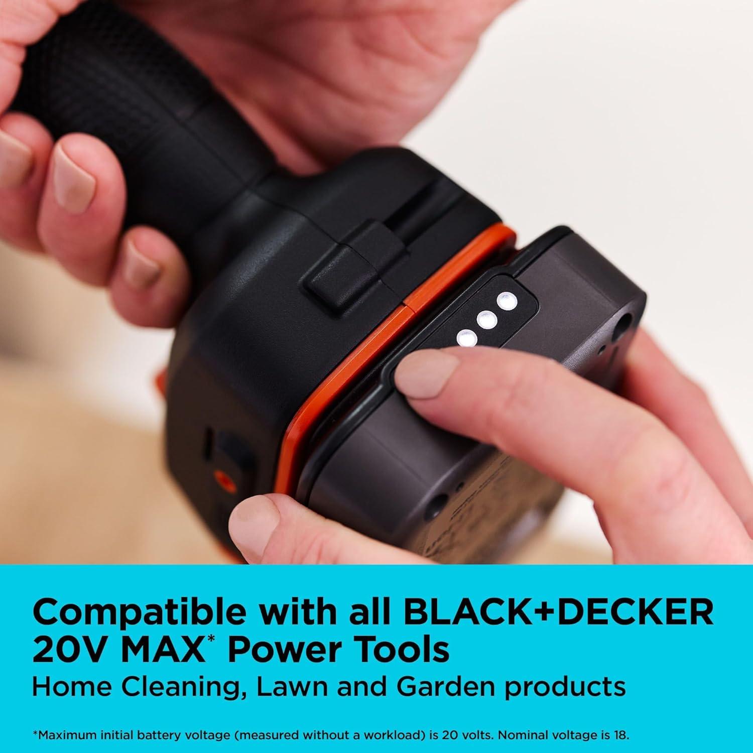 Batería de Litio-Ion 1.5Ah BLACK+DECKER 20V MAX con LED