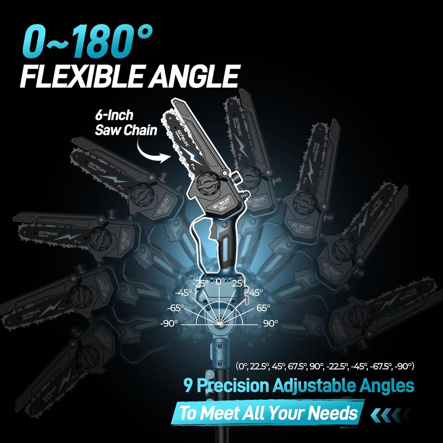 Sierra de Poste Eléctrica GEVEELIFE 2-en-1 15 Pies 6"