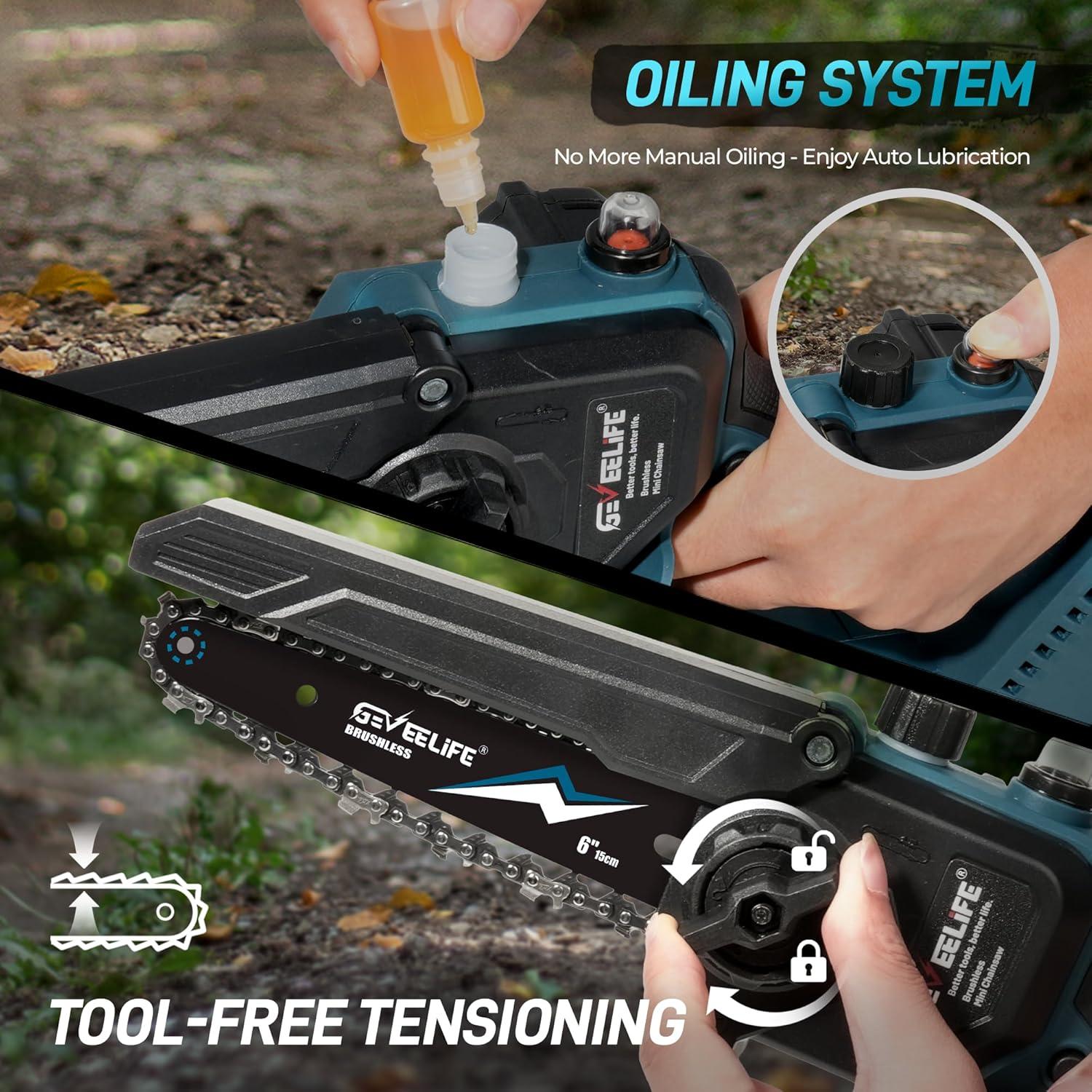 Sierra de Poste Eléctrica GEVEELIFE 2-en-1 15 Pies 6"