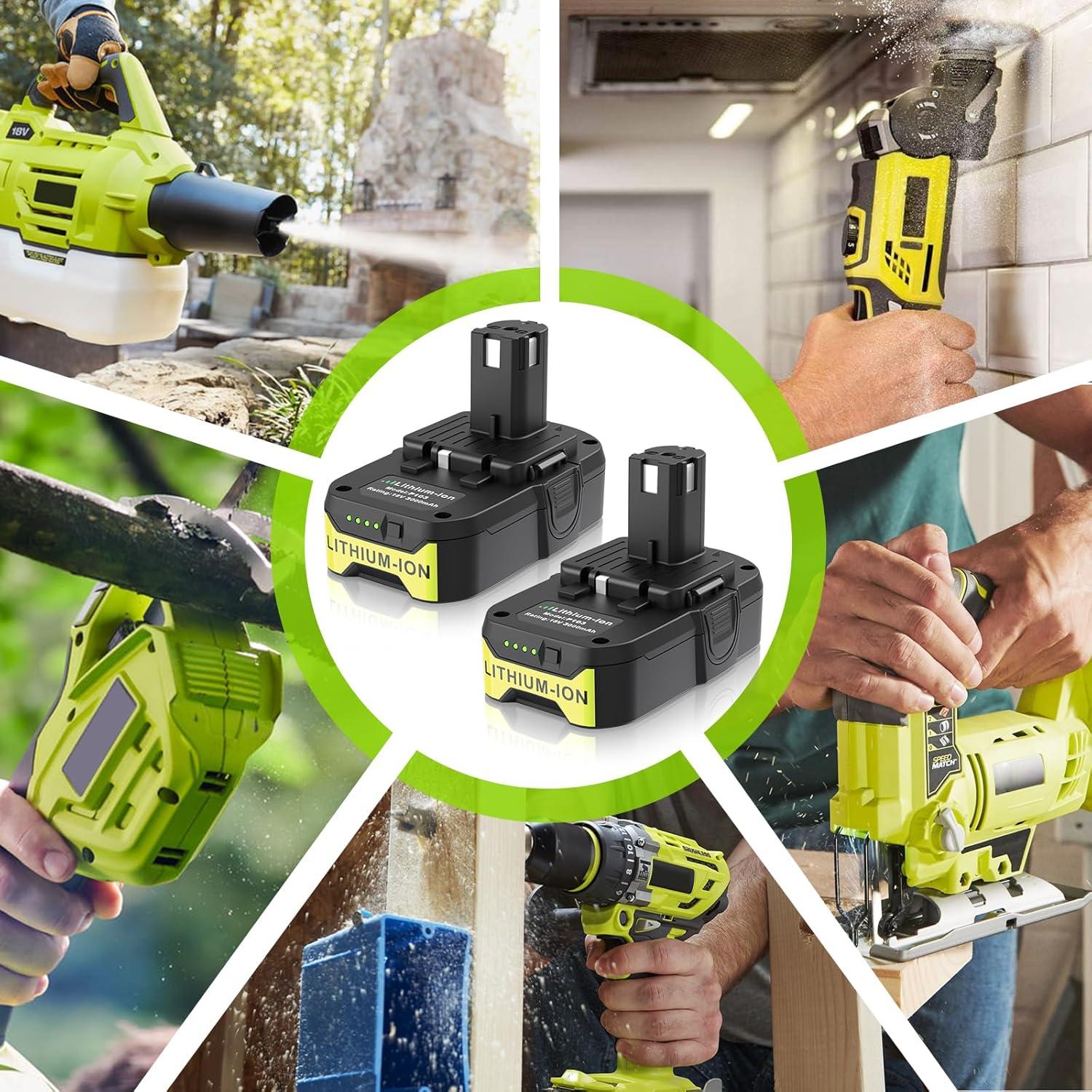 Batería de Litio ARyee 3000mAh 18V para Herramientas Ryobi