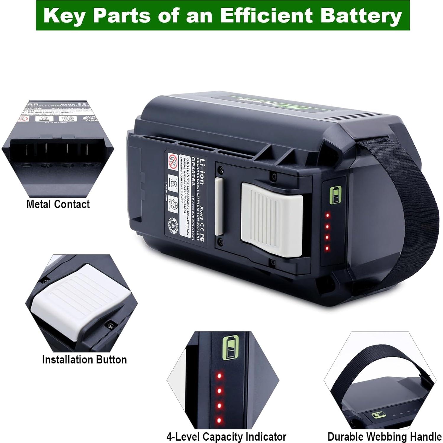 Batería de Litio 7500mAh 40V Compatible con Ryobi OP4075A