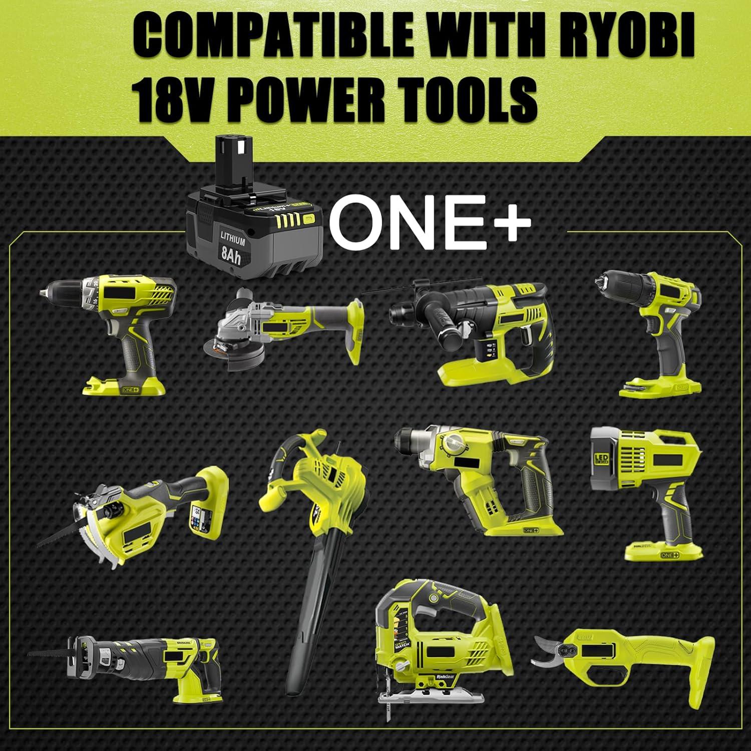 Batería de Reemplazo 18V 8000mAh Litio Ryobi ONE+ (2 pcs)