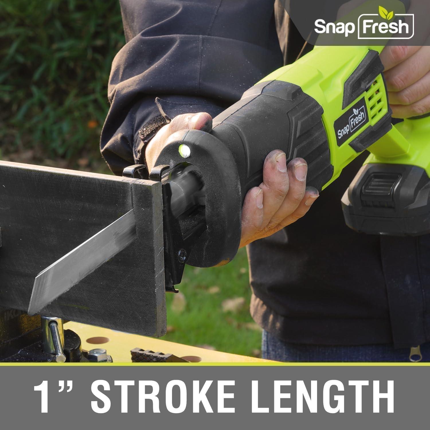 Sierra Recíproca Inalámbrica SnapFresh 20V 3000 SPM Verde