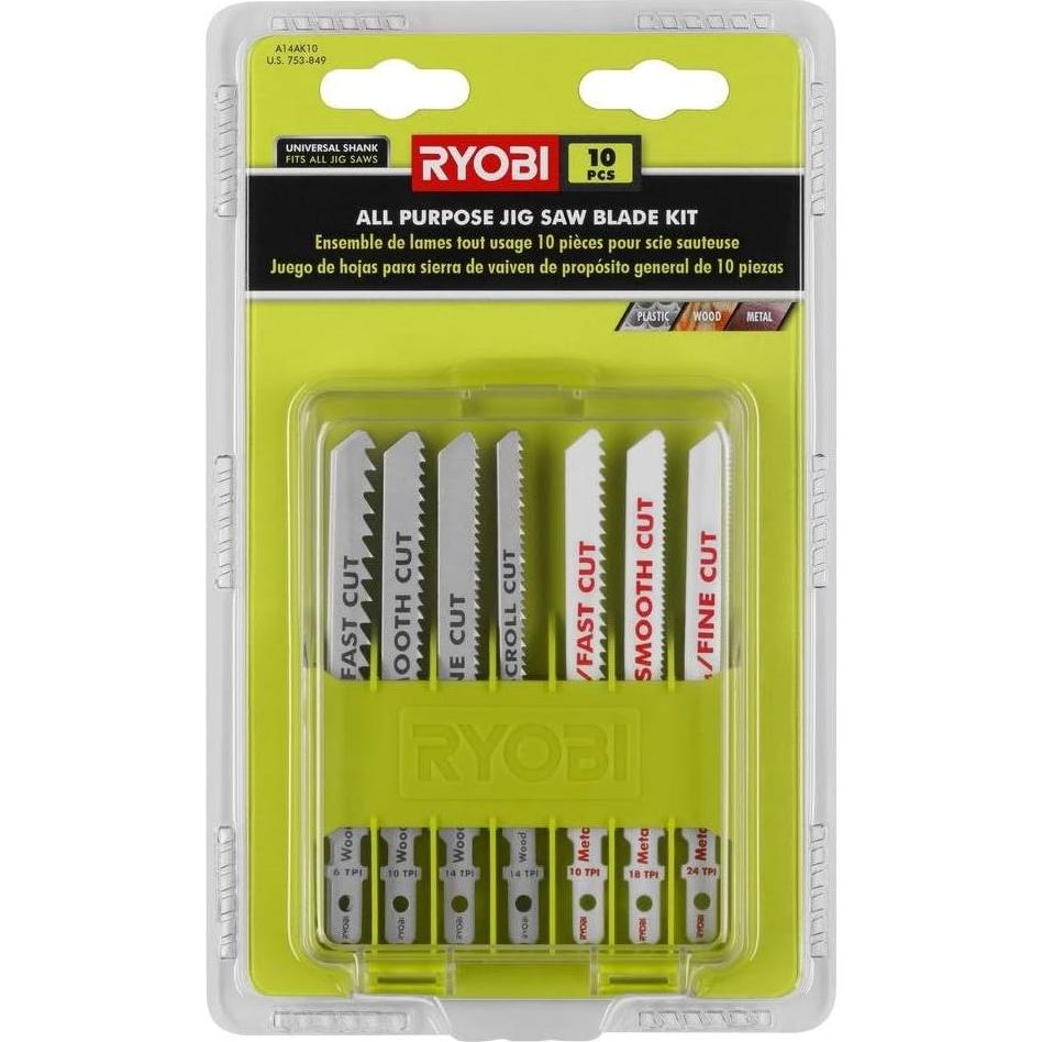 Kit de hojas de sierra de vaivén Ryobi A14AK10 - 10 piezas