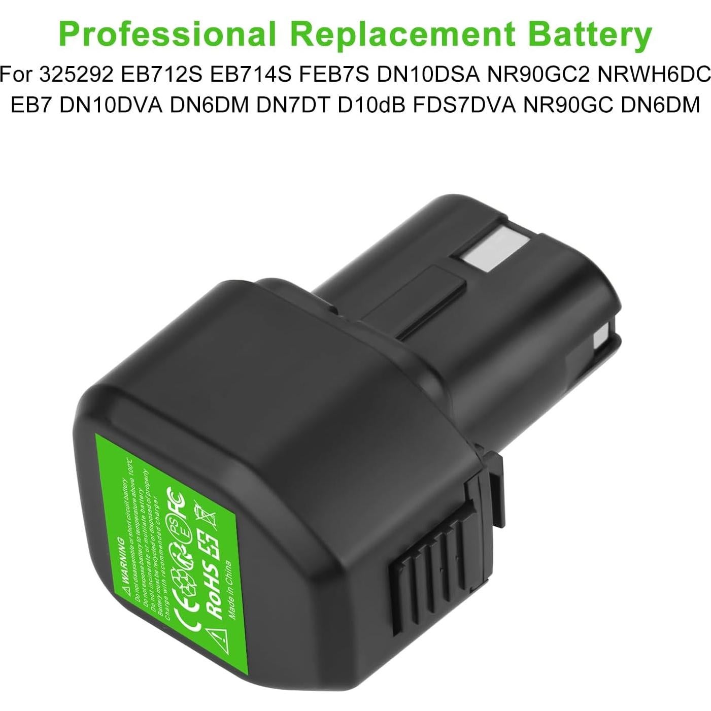 2 Baterías Recargables Ni-MH 7.2V 4500mAh Hitachi 325292