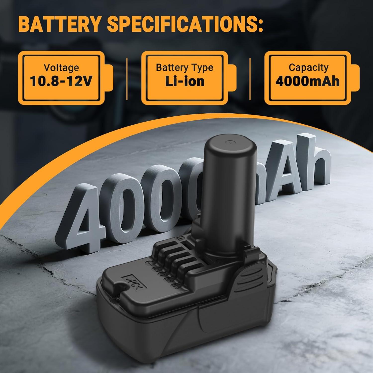 Batería Li-ion Shentec 10.8V-12V 4.0Ah 2 Pack Compatible Hitachi