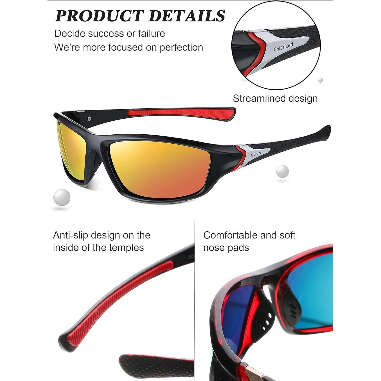 Gafas de Sol Deportivas Frienda 6 Paquetes Polarizadas