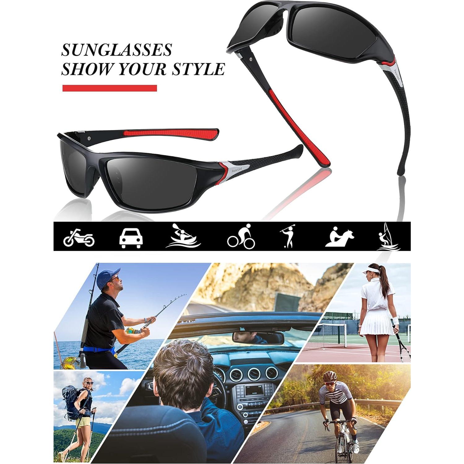 Gafas de Sol Deportivas Frienda 6 Paquetes Polarizadas