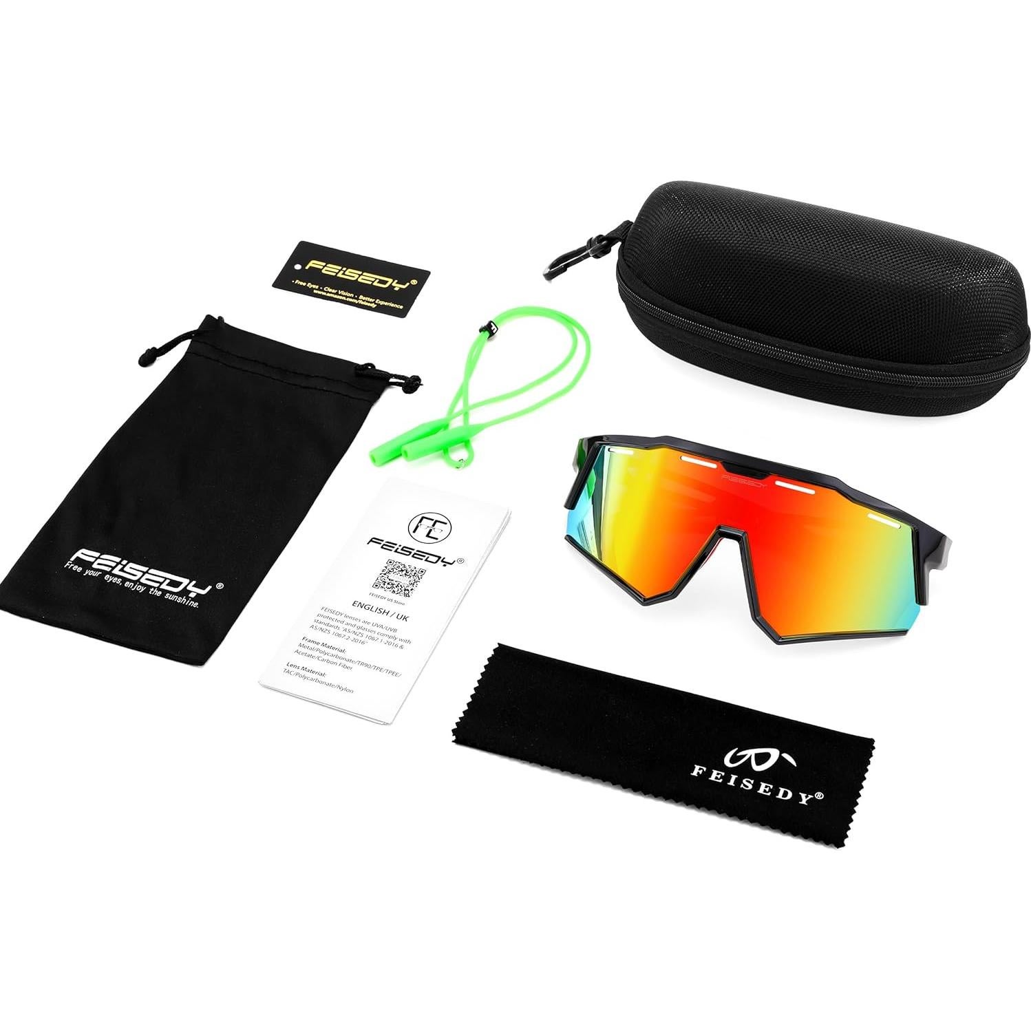 Gafas de sol deportivas FEISEDY TR90 polarizadas 150mm