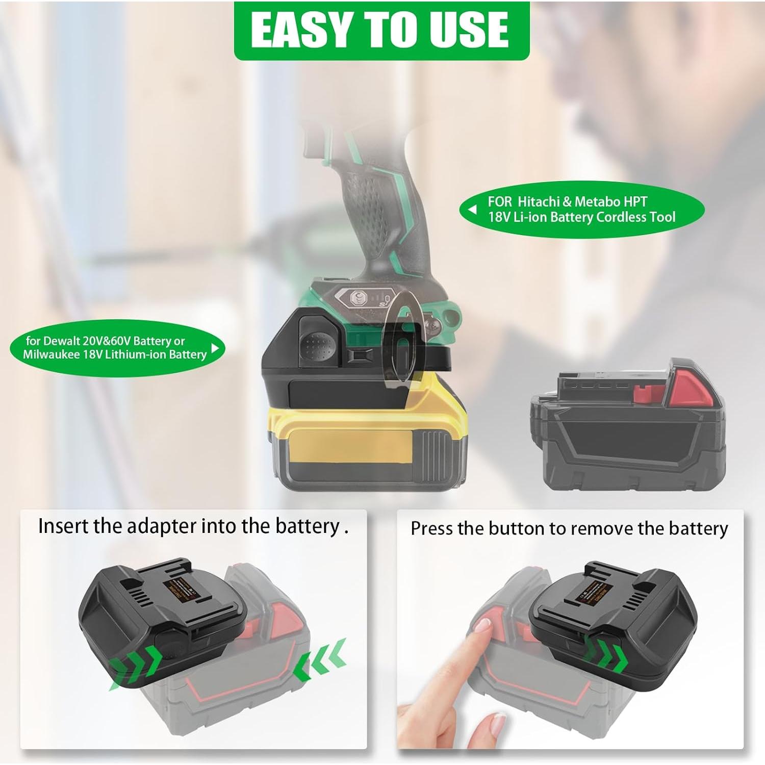 Adaptador de Batería Dewalt 20V a Hitachi 18V/36V - DEWDYS