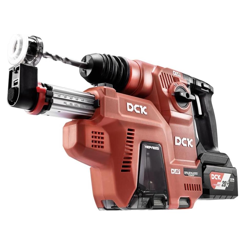 Taladro de Martillo Rotativo DCK 20V Inalámbrico con Extractor de Polvo