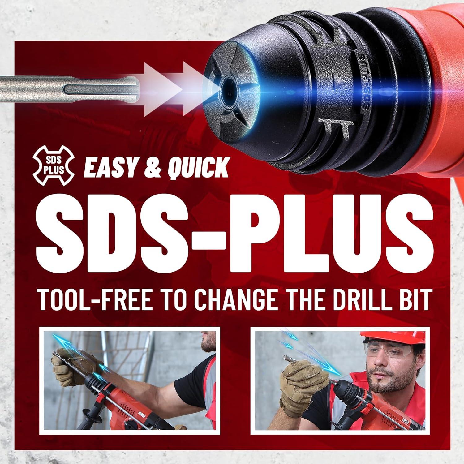 Taladro de Martillo Rotativo DCK 20V Inalámbrico con Extractor de Polvo