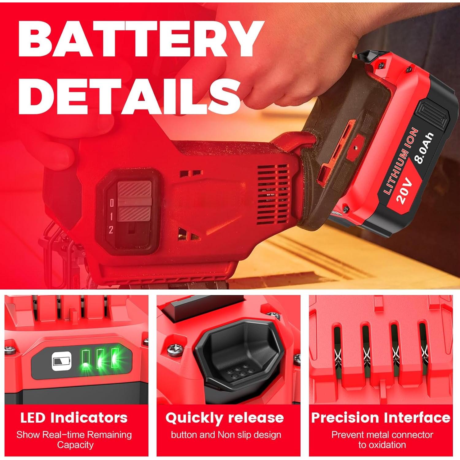 Batería de Reemplazo Craftsman 20V 8000mAh (Paquete de 2)