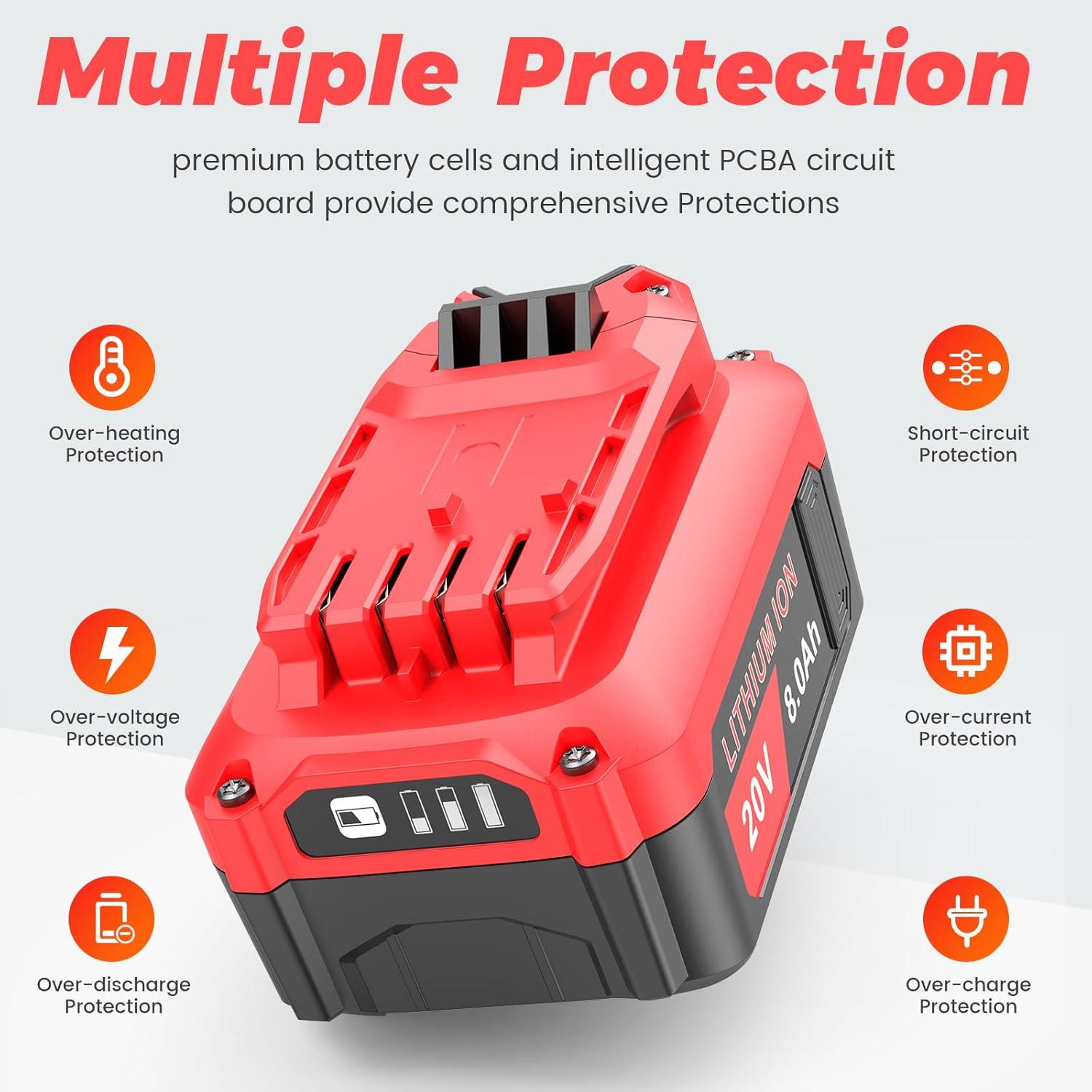 Batería de Reemplazo Craftsman 20V 8000mAh (Paquete de 2)