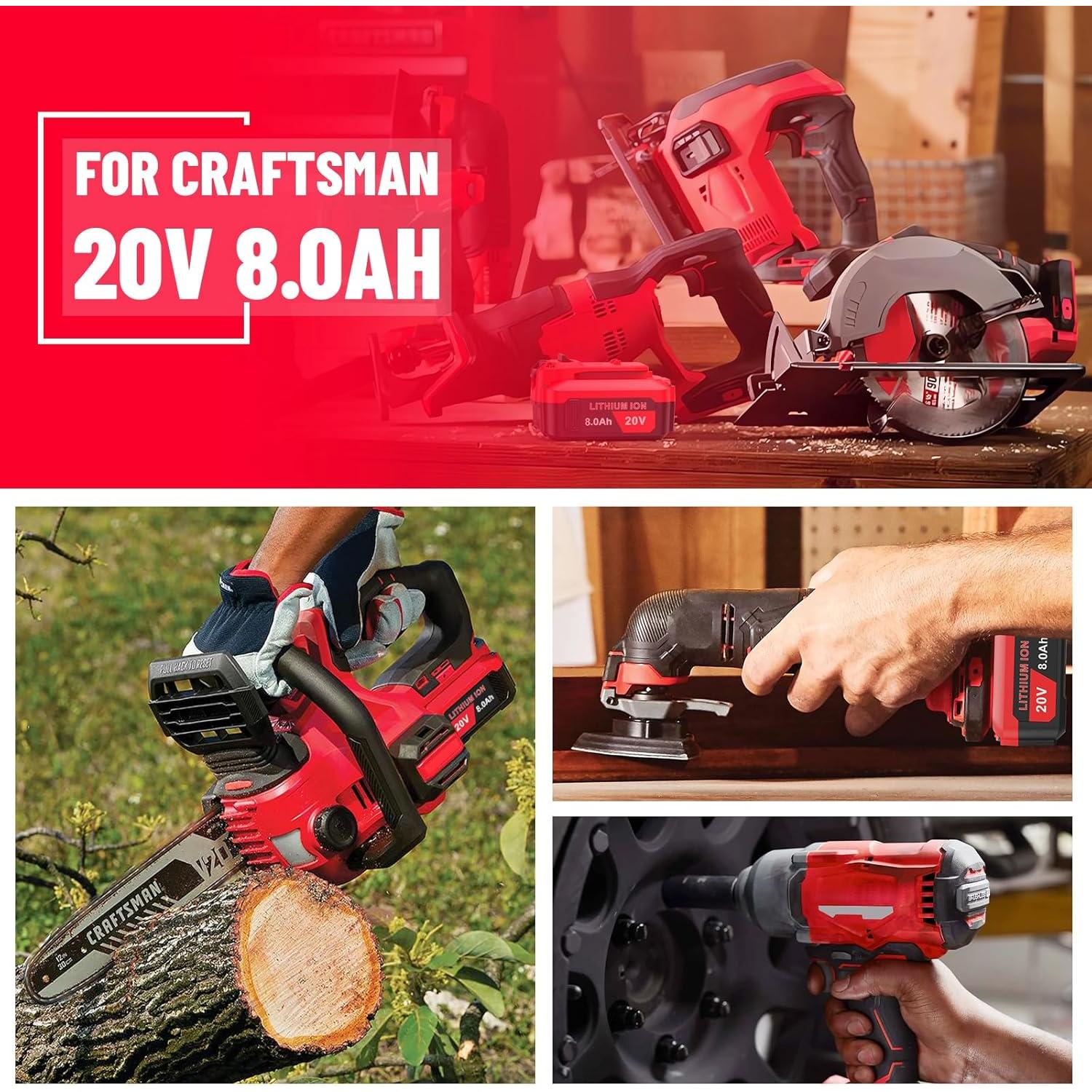 Batería de Reemplazo Craftsman 20V 8000mAh (Paquete de 2)