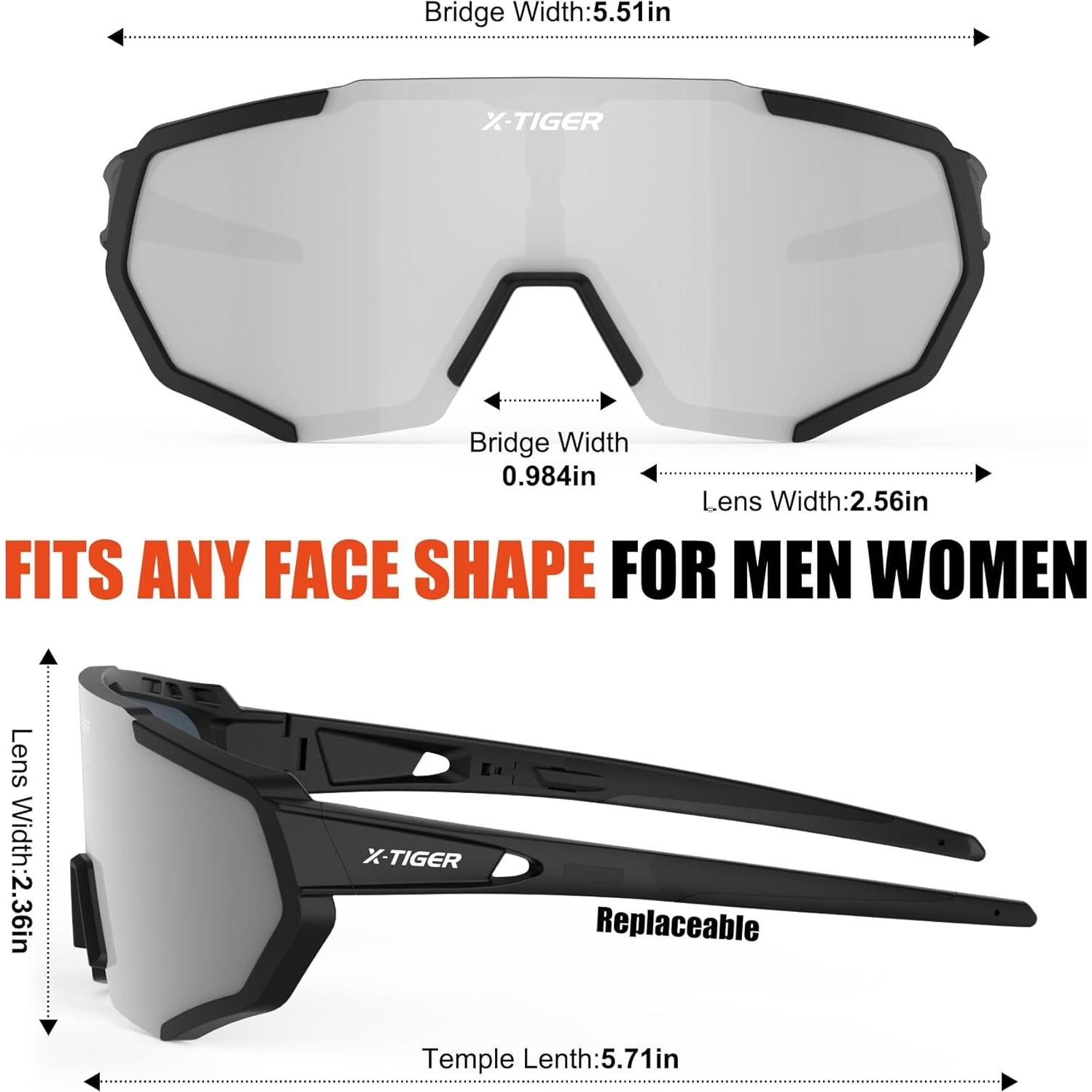 Gafas de Sol X-TIGER Polarizadas 5 Lentes Intercambiables
