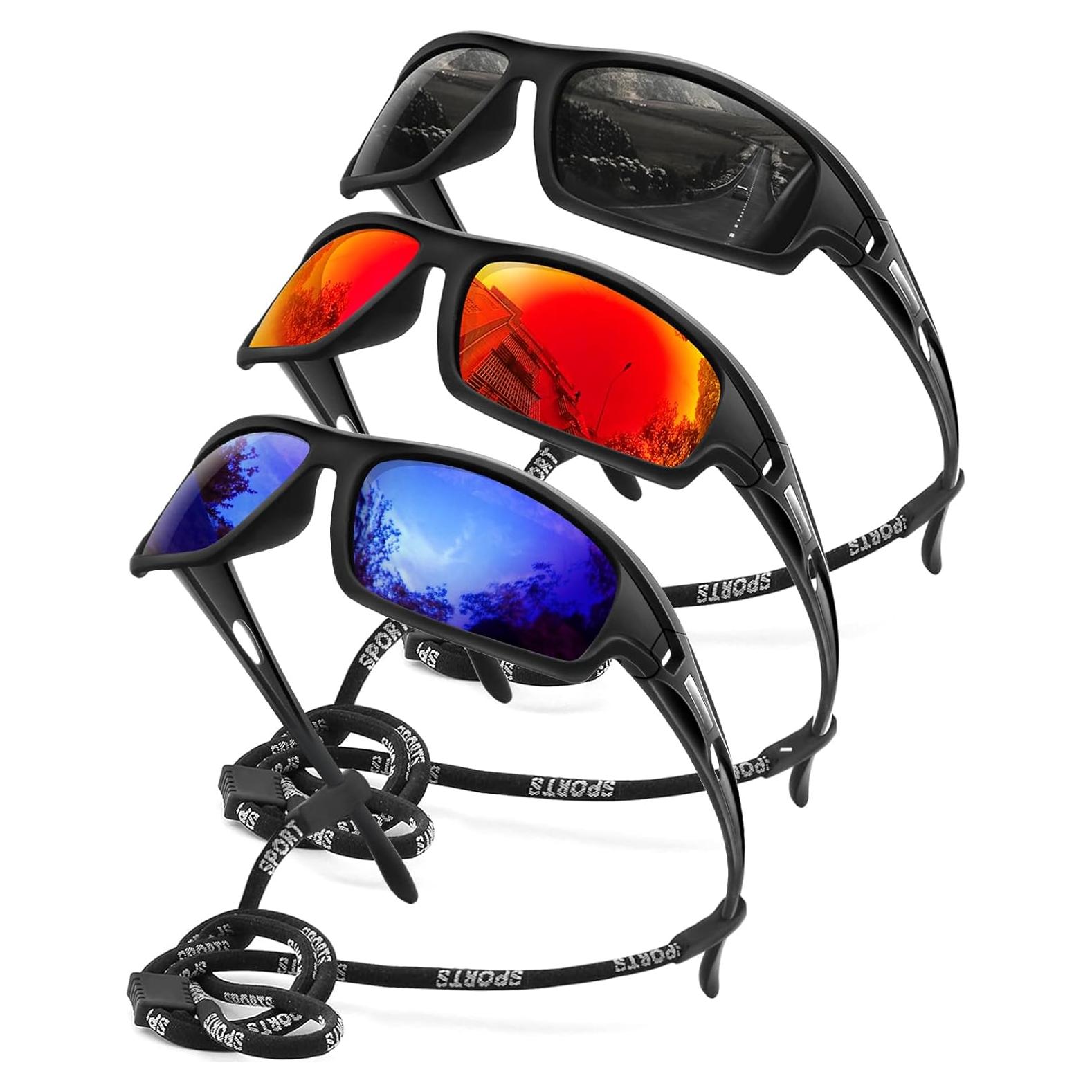 3PACK Gafas de Sol Polarizadas AWGSEE UV400 para Deportes