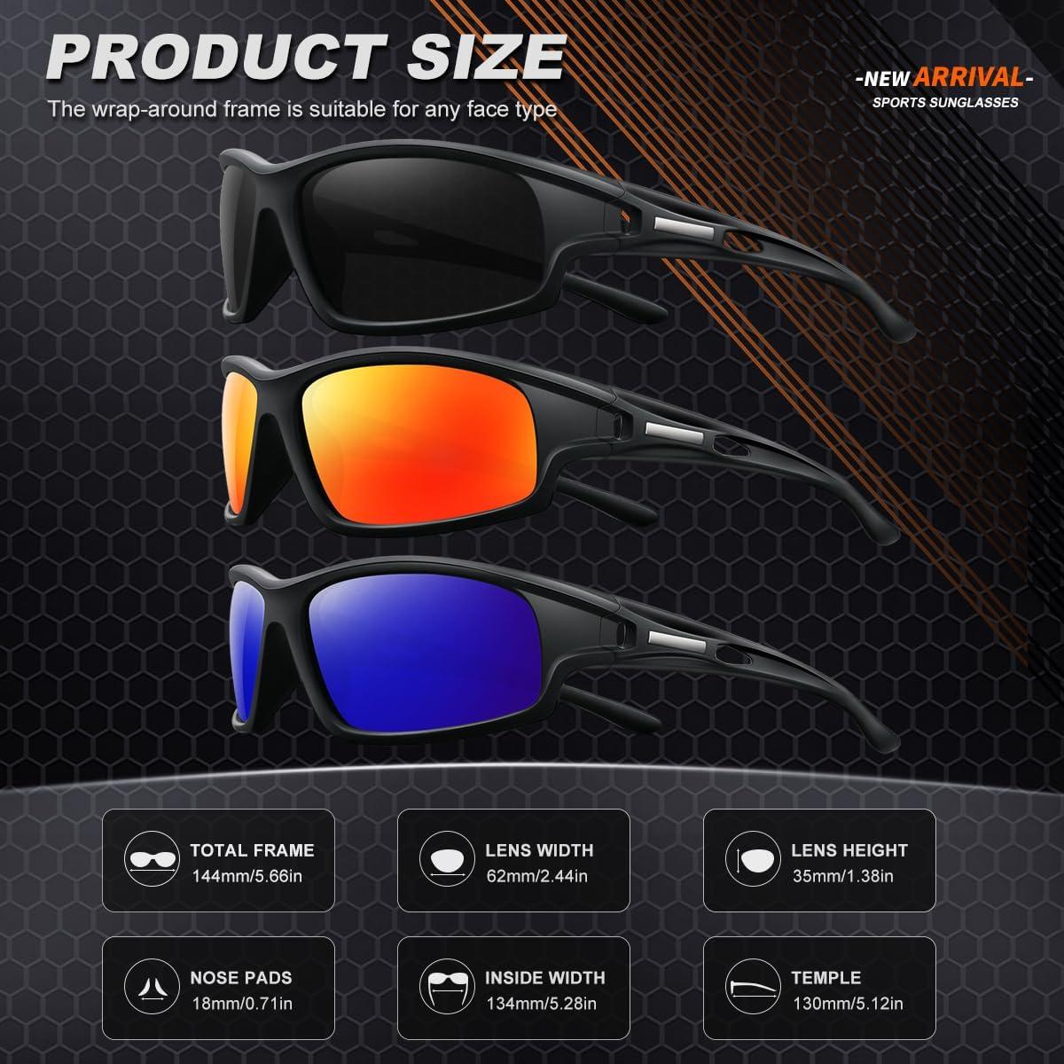 3PACK Gafas de Sol Polarizadas AWGSEE UV400 para Deportes