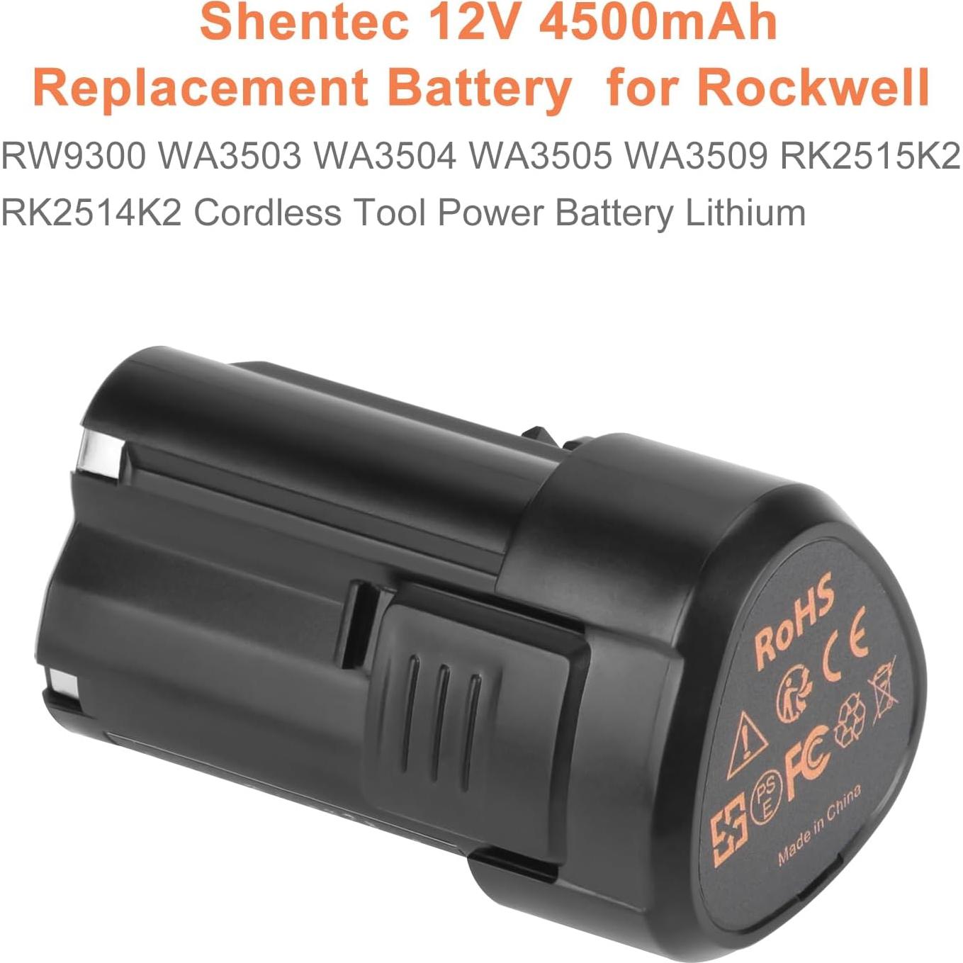Batería de Reemplazo Shentec 12V 4500mAh Li-ion para Rockwell