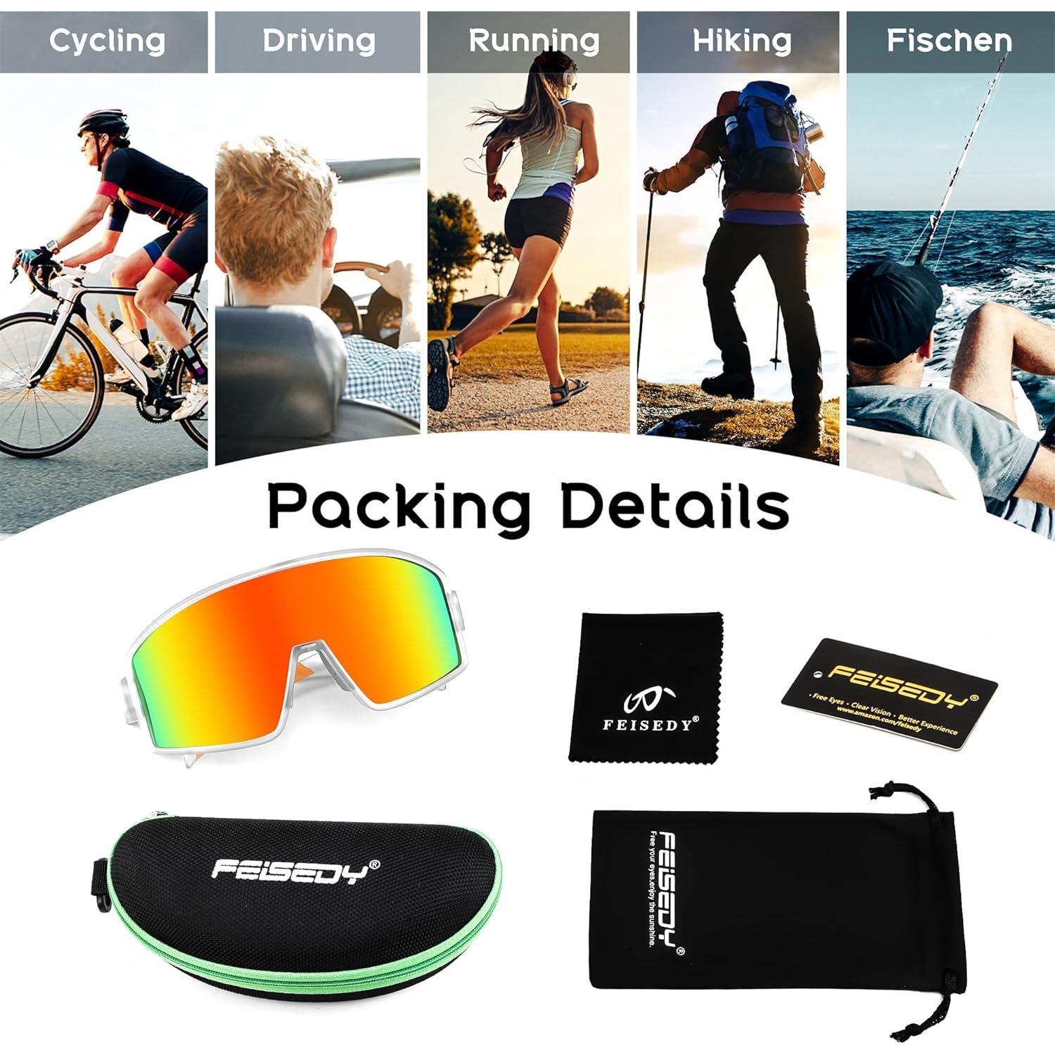 Gafas de Sol Polarizadas FEISEDY para Deportes Unisex