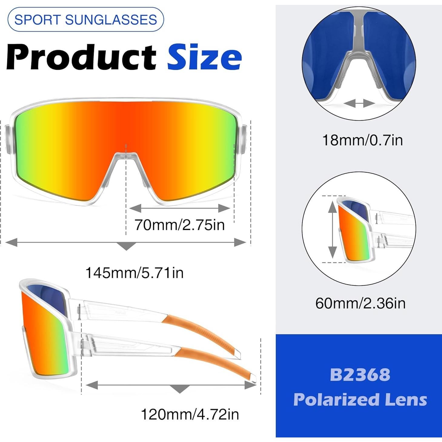 Gafas de Sol Polarizadas FEISEDY para Deportes Unisex