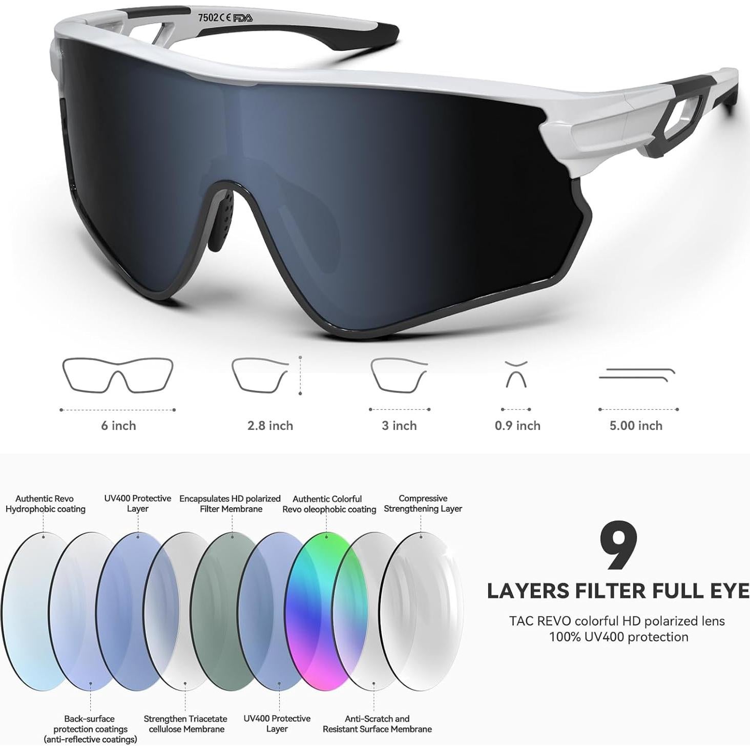 Gafas de Sol BEACOOL 7502 Polarizadas UV400 para Deportes