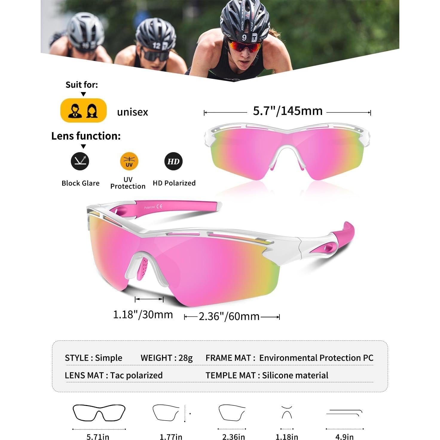 Gafas de sol deportivas Rosemal 7252 polarizadas UV400