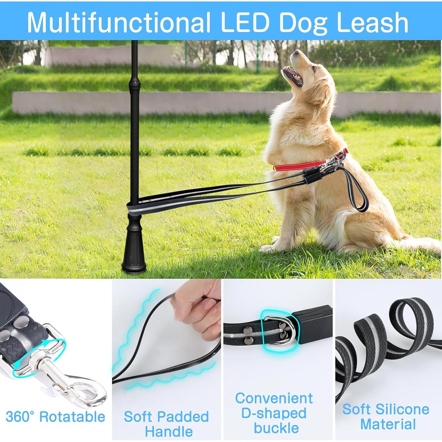 Correa LED para Perros Yoheueoa 1.22 m Recargable 12 Modos