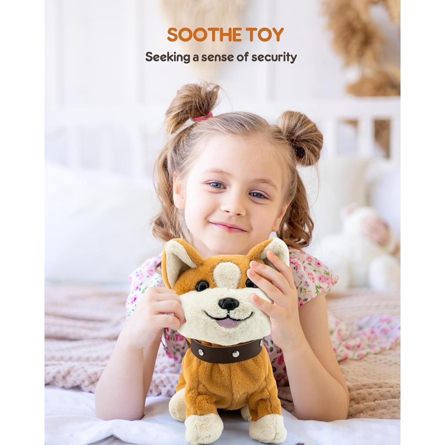 Perro de Peluche Interactivo SHANTOU Amarillo 11 Accesorios