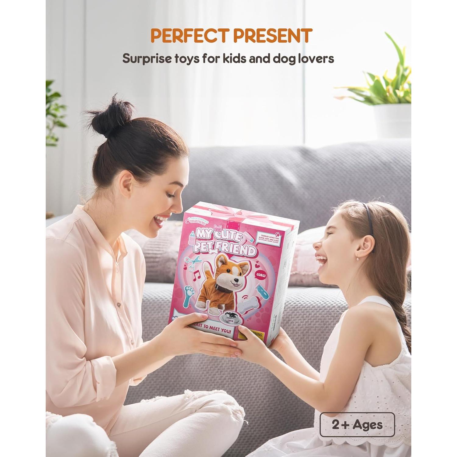 Perro de Peluche Interactivo SHANTOU Amarillo 11 Accesorios