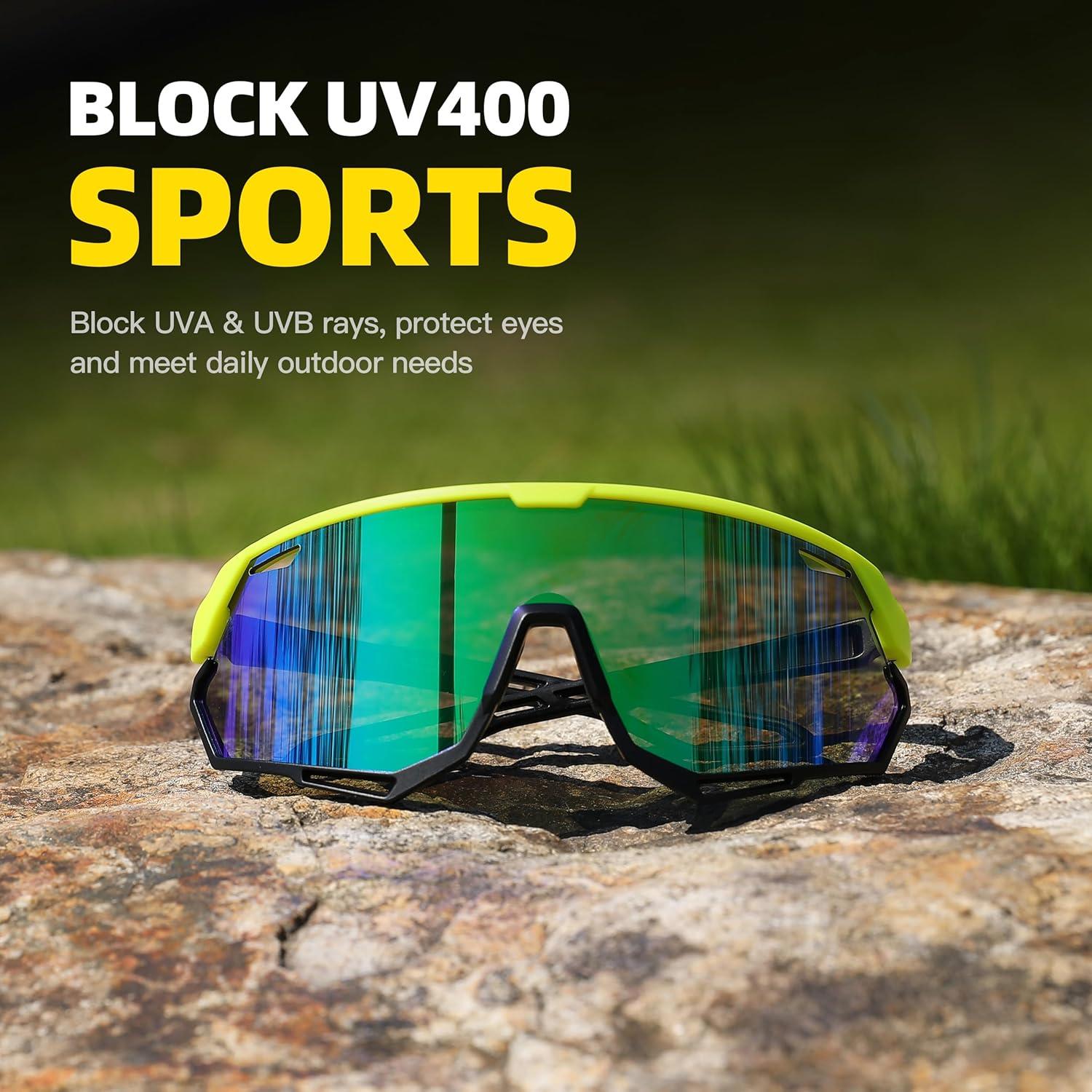 Gafas de sol deportivas SINSPORT unisex UV400 verde