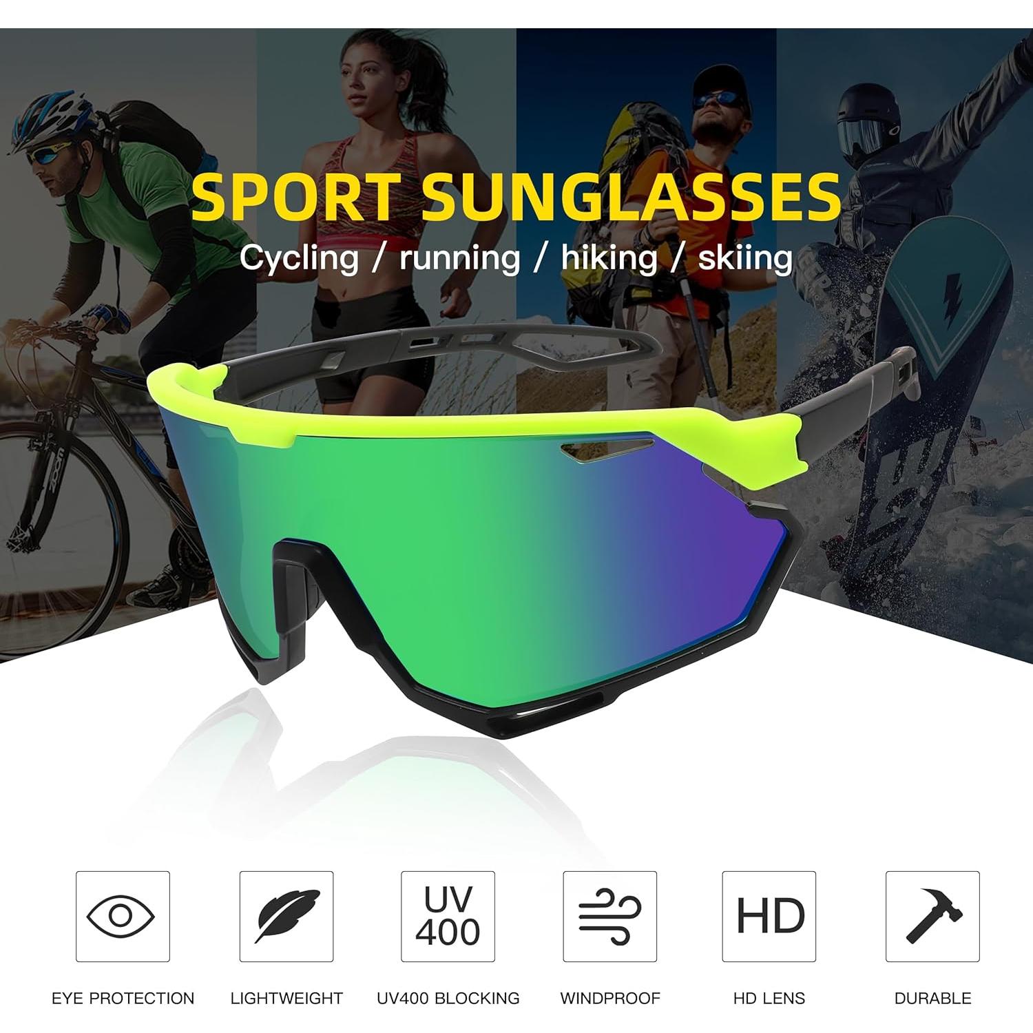 Gafas de sol deportivas SINSPORT unisex UV400 verde